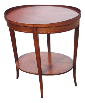 Mersman Tiered Mahogany Inlay Oval Side Table - Mersman 6988