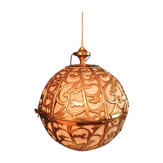 Brass Regency Karakusa Pendant Light For Sale