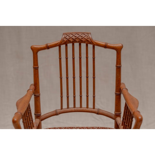 Italian Faux Bamboo Armchairs, 1970s, Set of 4 For Sale - Image 4 of 16