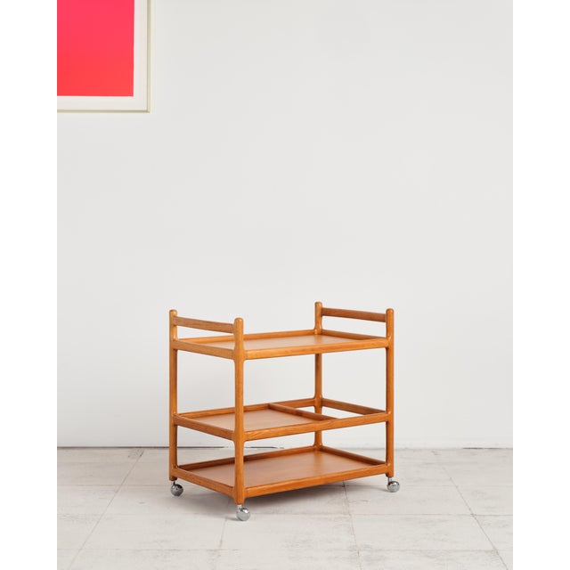Mid-Century Modern Teak Bar Cart by Johannes Andersen for Silkeborg, 1960s For Sale - Image 17 of 17