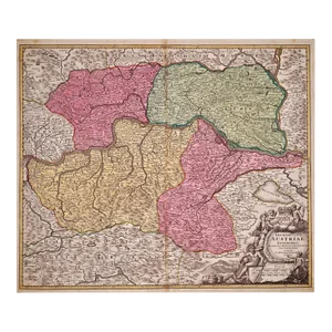 Austria Including Vienna and the Danube: Hand-Colored 18th Century Homann Map