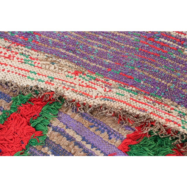 Textile Vintage Moroccan Runner Rug, Red & Green With Geometric Patterns - Rug & Kilim For Sale - Image 7 of 7