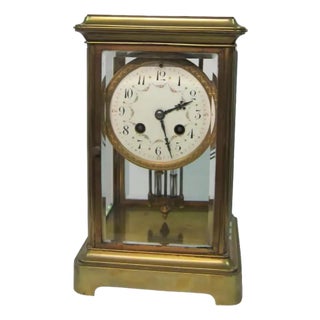 Early 20th Century Glass Enclosed Clock For Sale