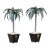 Pair of French Midcentury Palm Tree Sculptures in Black Tapering Pots For Sale