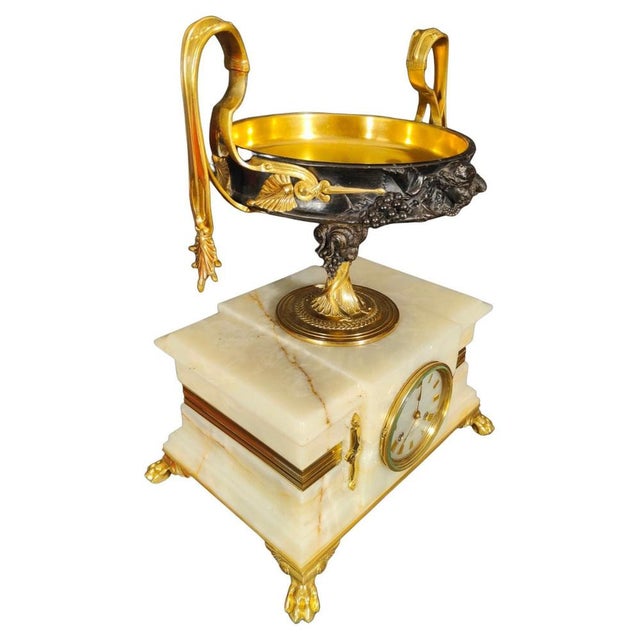 Art Nouveau Onyx Barbedienne Clock, 19th Century For Sale - Image 14 of 14