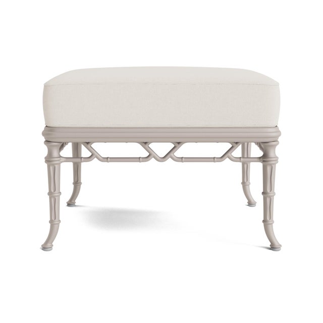 Contemporary Brown Jordan Calcutta Ottoman, Dove frame with Fusion Natural fabric For Sale - Image 3 of 11