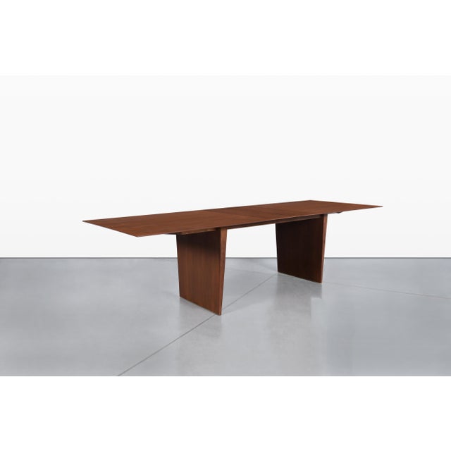 Wood Mid-Century Walnut Extendable Dining Table by Edward J. Wormley for Dunbar For Sale - Image 7 of 17