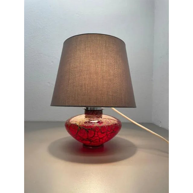 Art Deco Ikora Table Lamp in Glass by Karl Wiedmann for WMF, Germany 1950s For Sale - Image 3 of 18