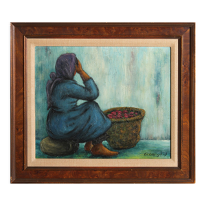 Market Woman, 1973 Oil Painting by Zvi Livni