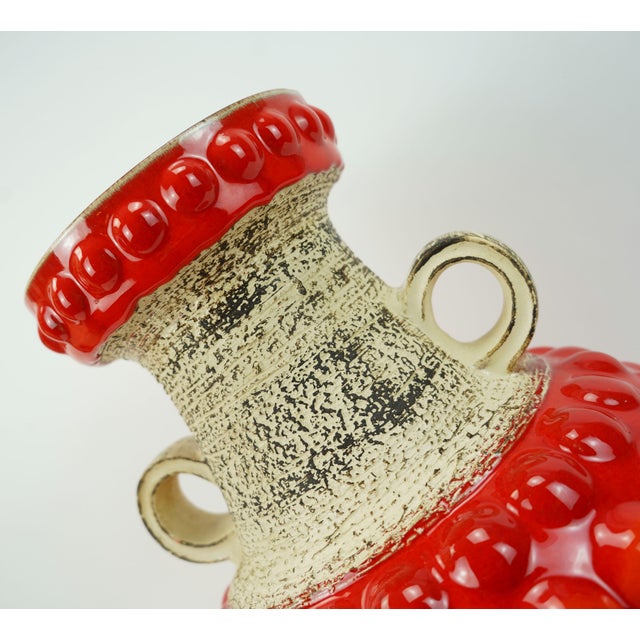 Model 65 45 WGP Vase Bubble Decor Red and Orange by Bay Keramik, 1960s For Sale - Image 9 of 12