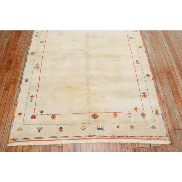 Modern Folk Art Persian Gabbeh, 5'5'' X 7'7'' For Sale - Image 9 of 11