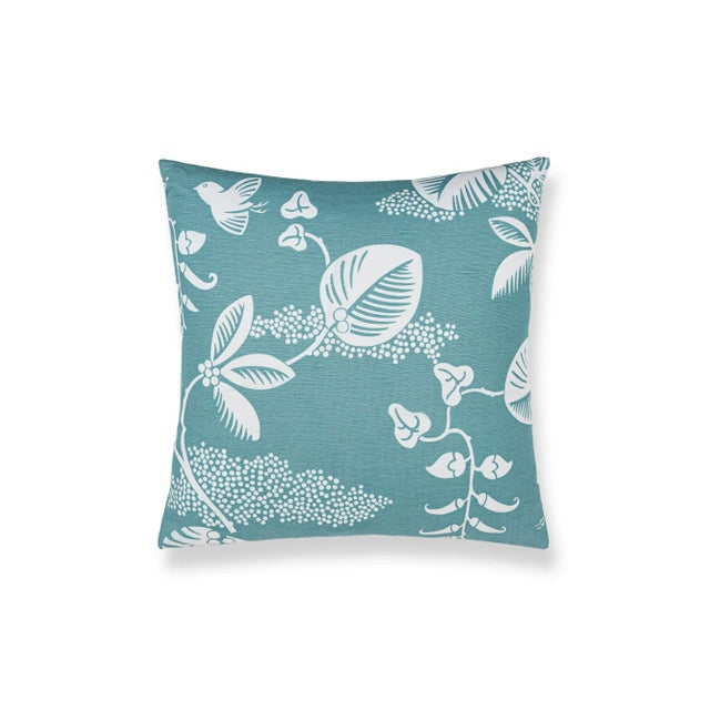 Contemporary The House Of Scalamandré Pepper Square Pillow In Turquoise For Sale - Image 3 of 3