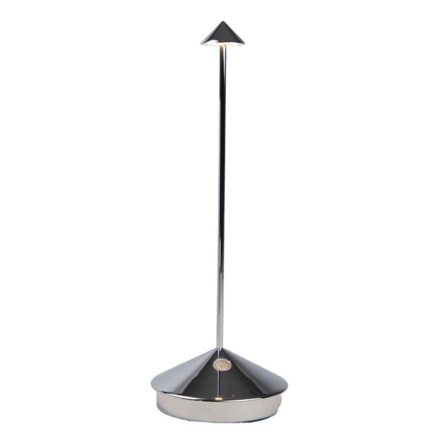 2020s Zafferano Pina Pro Rechargeable Indoor/Outdoor Cordless Table Lamp, Glossy Silver For Sale - Image 5 of 5