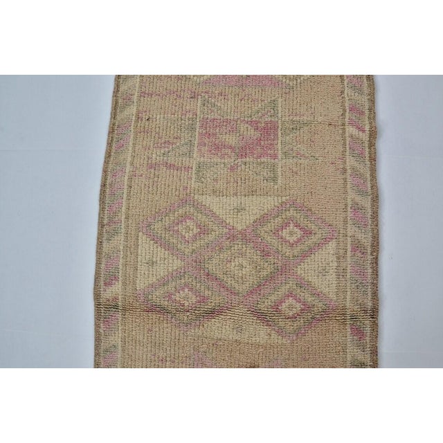 Textile Eart Colour Oushak Vintage Runner For Sale - Image 7 of 10