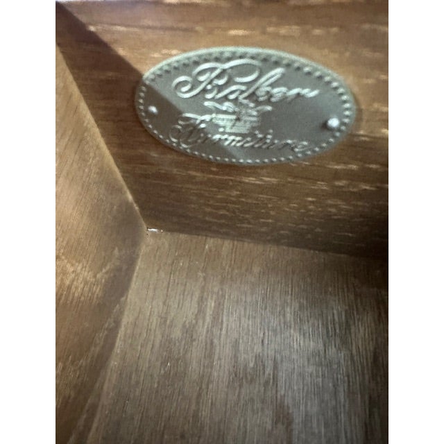 1970s Baker Furniture Leather Tooled Desk For Sale - Image 9 of 12