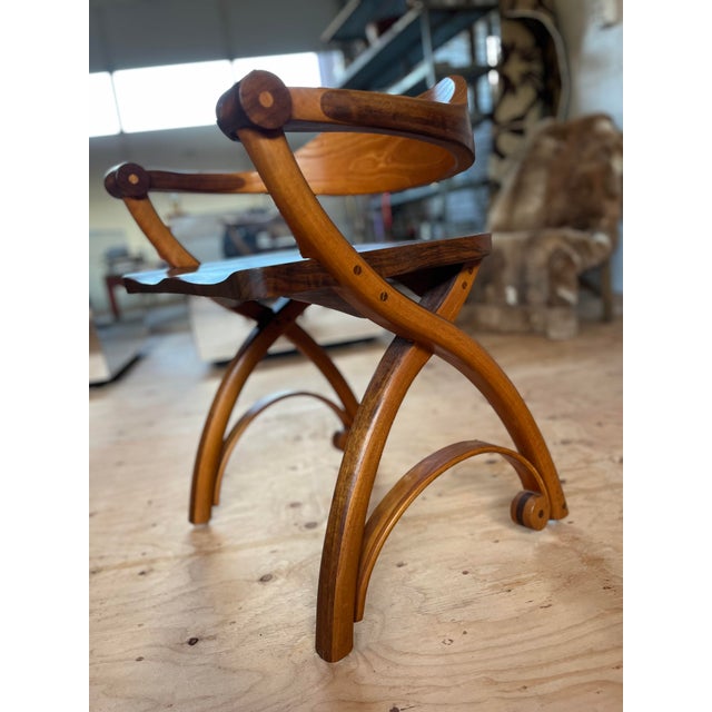 1980s Handcrafted Bentwood Roll Top Desk With Chair For Sale - Image 12 of 12