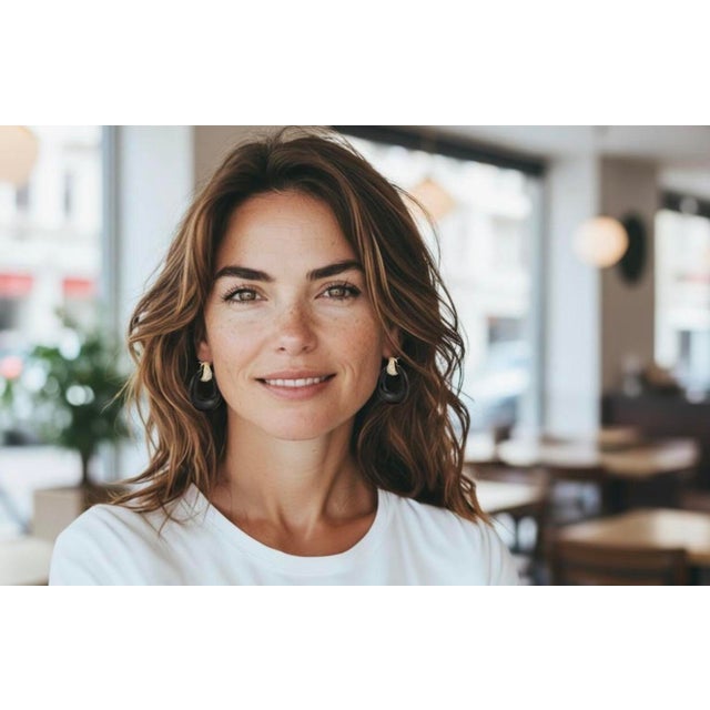 2020s 14k Yellow Gold Door Knocker Earrings, 0.58ct Diamond & Onyx, New, A Pair For Sale - Image 5 of 9