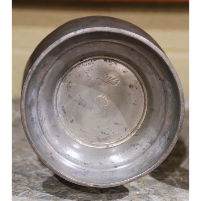 19th Century French Pewter Lidded Measures With Chain Handles, Set of Six For Sale - Image 13 of 15