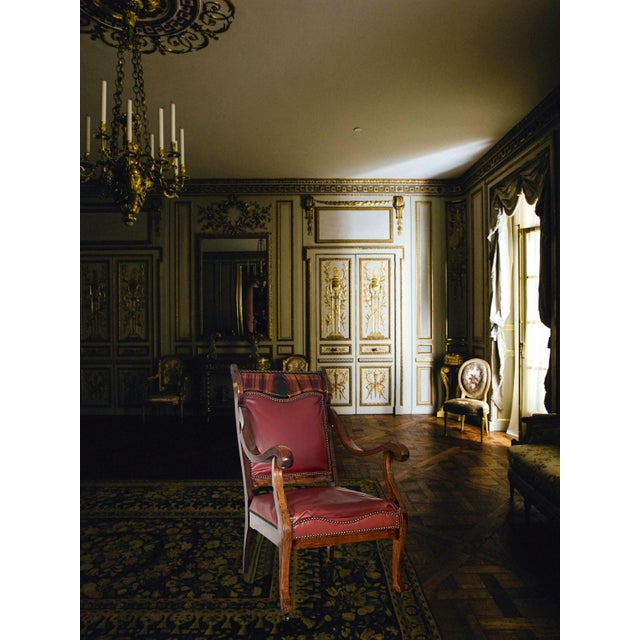 Antique Empire Flame Mahogany & Red Leather Library Armchair, Late 19th. Century Chair For Sale - Image 14 of 14