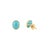 Turquoise Modern 18k Yellow Gold 1 Carat Oval Turquoise Bezel Set Stud Earrings for Women- A Pair For Sale - Image 8 of 12