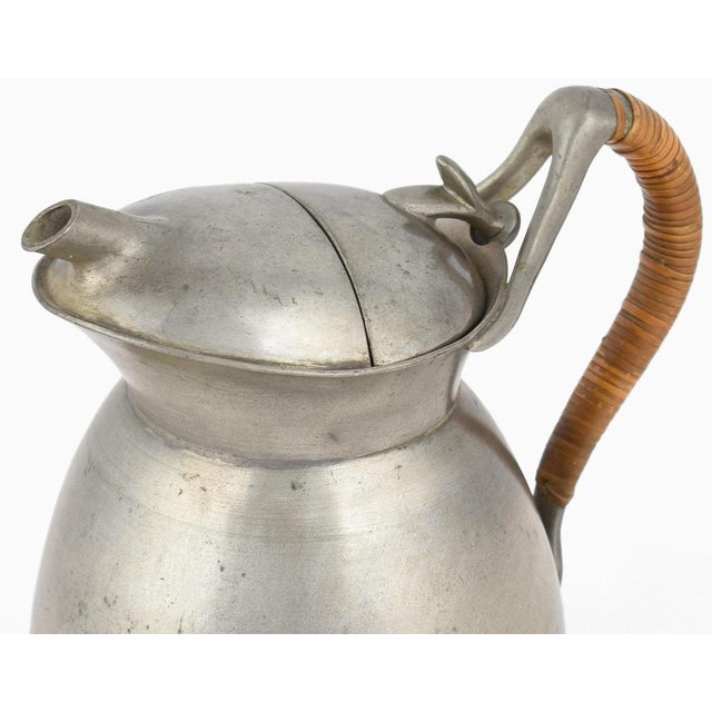 Jugendstil Pewter Pitcher with Wood Handle, Germany, Early 1900s For Sale - Image 4 of 5