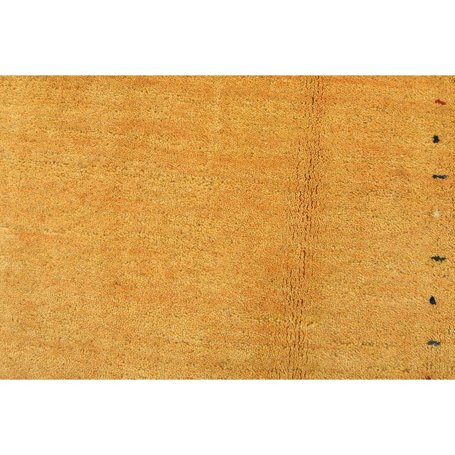 2020s Gabbeh Rug 2’3” X 4’8” Gold Wool Contemporary Hand-Knotted Carpet For Sale - Image 5 of 13