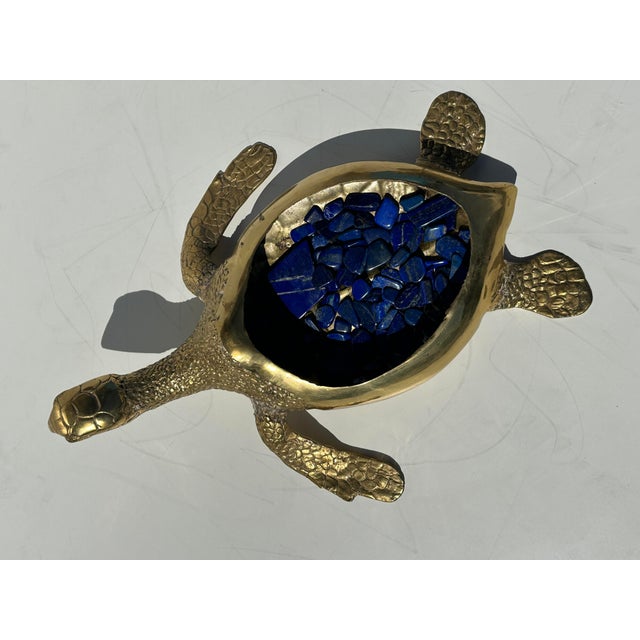 Mid-Century Modern 1970s Large Brass Turtle Hawksbill Sculpture Box For Sale - Image 3 of 12