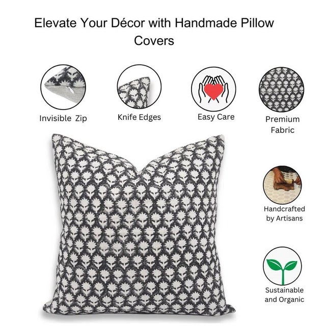 Fabdivine Print Cushion Cover 18x18 Inch Decorative Pillow for Home- Pankhudi For Sale - Image 4 of 4