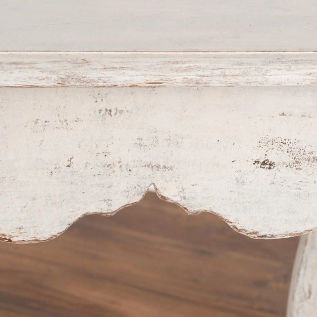 White Gustavian Side Table With Cabriolet Legs, Sweden Circa 1800-20 For Sale - Image 11 of 13