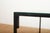 Metal Coffee Table in Black Lacquered Metal Square Tube and Glass Top with Blue Metal Shelf For Sale - Image 7 of 11