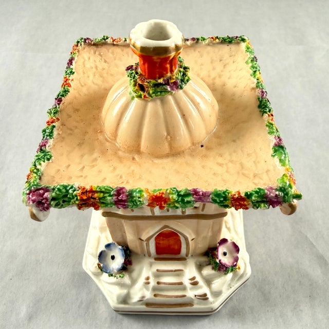 Salmon Staffordshire Salmon Roof Bocage Pastille Burner For Sale - Image 8 of 13