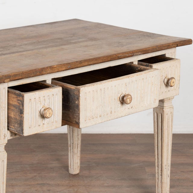 19th Century Original Painted Swedish Pine Side Table Console For Sale - Image 12 of 15