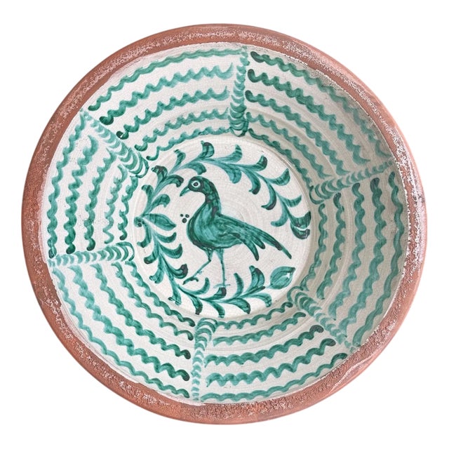 Large Spanish Fajalauza Ceramic Lebrillo Bowl For Sale