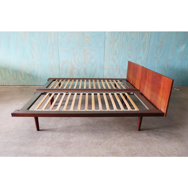 Mid-Century Modern 1960s Hans Wegner for Getama Teak King Bed (Two Twins) Mid Century Danish Modern For Sale - Image 3 of 15