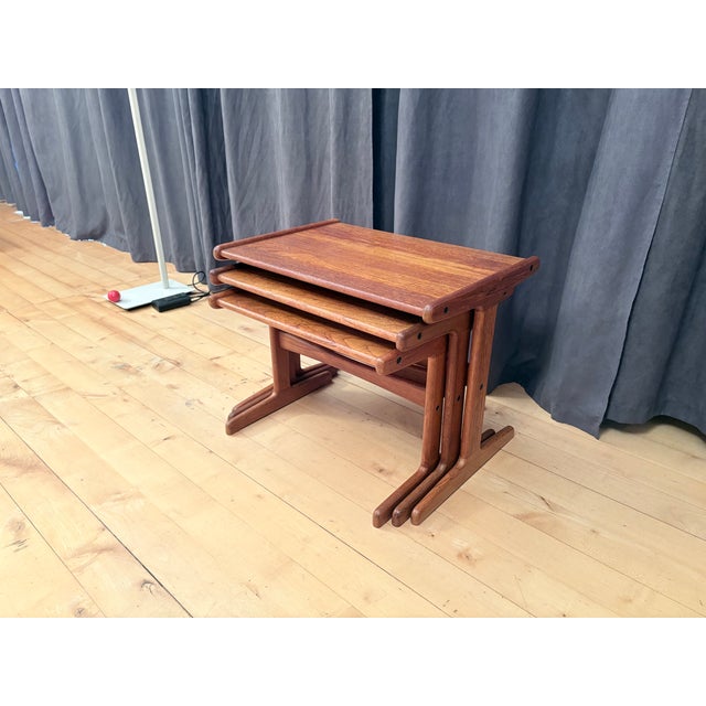 Wood Teak Tables, Denmark, 1960s, Set of 3 For Sale - Image 7 of 13
