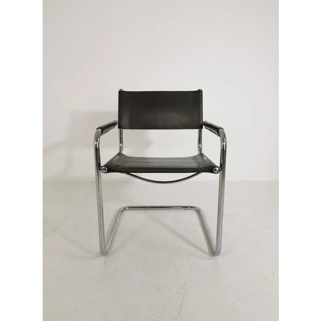Brown Bauhaus Grey Desk Chair by Mart Stam & Marcel Breuer for Fasem, 1980s For Sale - Image 8 of 11