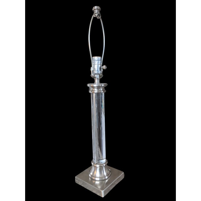 2000 - 2009 Modern Lucite Column Table Lamp For Sale - Image 5 of 10