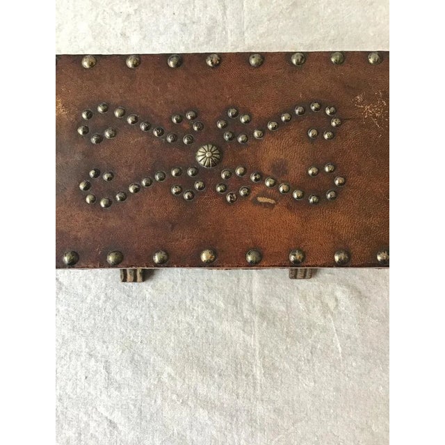 1960s Leather Studded Wood Box For Sale In New York - Image 6 of 10