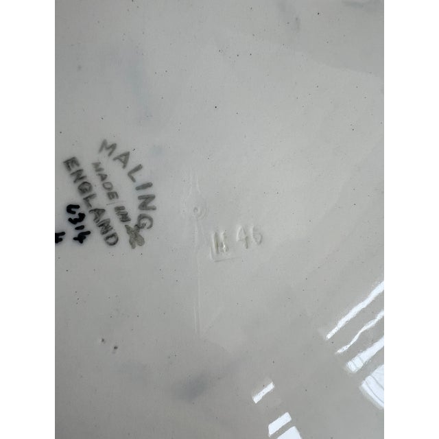 Antique Maling Pottery Plate, 11” English Majolica Tube Lined Display Plate For Sale - Image 9 of 9