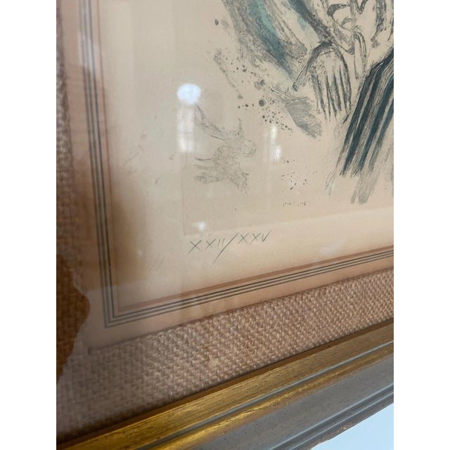 Rare Ira Moskowitz Judaica Lithograph, Signed & Numbered Xxiv/XXV – Synagogue Interior Scene, Framed For Sale - Image 9 of 10