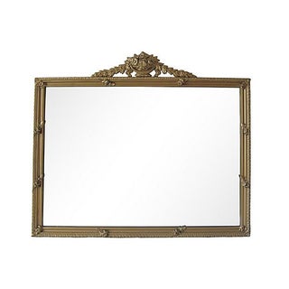 Antique Rose Mirror with Crest For Sale