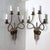 An unusual pair of large mid-century brass sconces or wall lights by Guglielmo Ulrich, circa 1940's, Italy. The brass has...