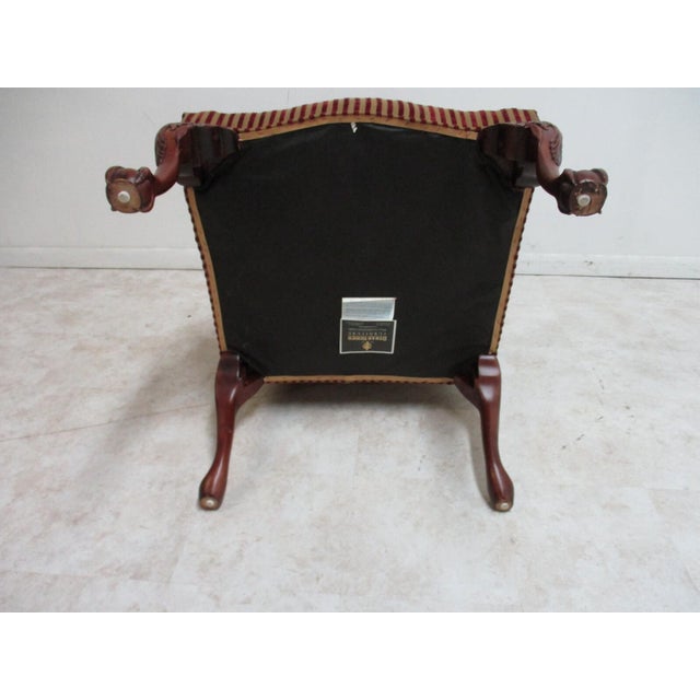 1980s Oskar Huber Fire Side Ball Claw Living Room Armchair Chippendale B For Sale - Image 9 of 10