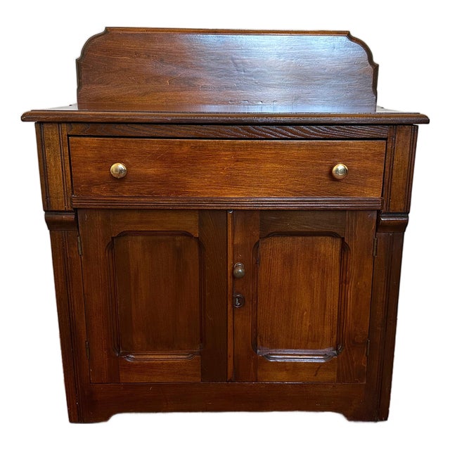 Antique Wash Stand With Backsplash For Sale