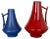 Black-Red Fat Lava Vases from Jopeko, Germany, 1970s, Set of 2 For Sale