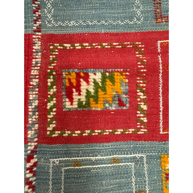 Blue 2ft × 3ft 5in Handwoven Moroccan Berber Area Rug For Sale - Image 8 of 12
