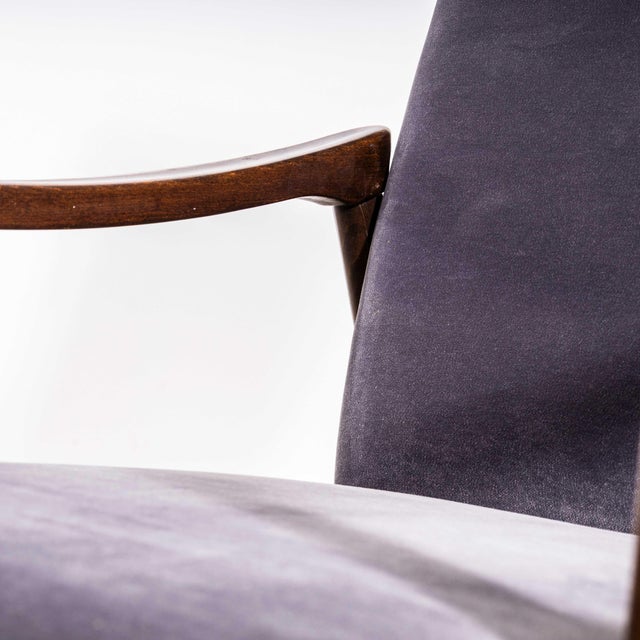 Armchairs in Grey Cotton Velvet from Jaroslav Smidek, 1950s For Sale - Image 9 of 11