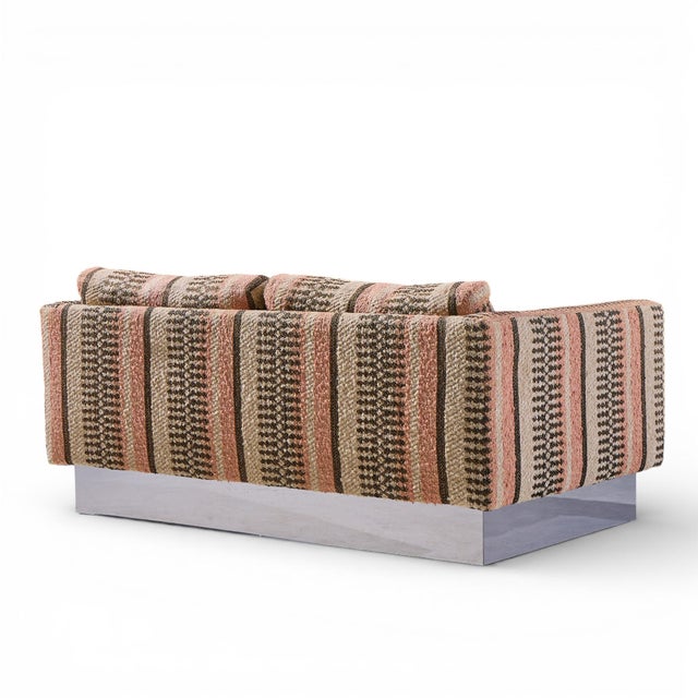 Metal Milo Baughman for Thayer Coggin Chrome Settee Loveseat Sofa For Sale - Image 7 of 10