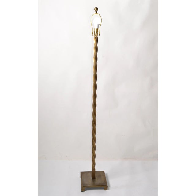 Italian Contemporary Solid Brushed Bronze Twisted Floor Lamp, Reading Lamp For Sale - Image 4 of 13