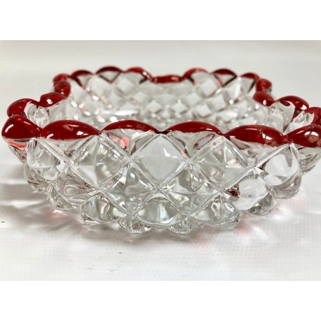 Raspberry Red Mixed Mismatched Vintage Red Cranberry Cut to Clear Party Serving or Display Bowls - Set of 3 For Sale - Image 8 of 10